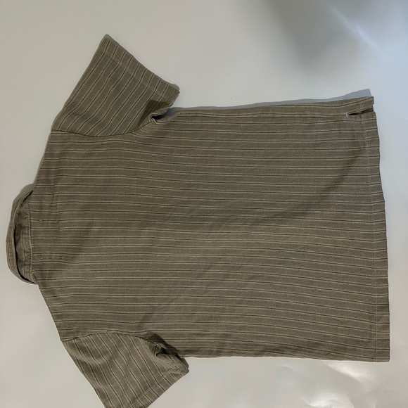 Free Planet Men's Striped Tan Shirt - Picture 3 of 4